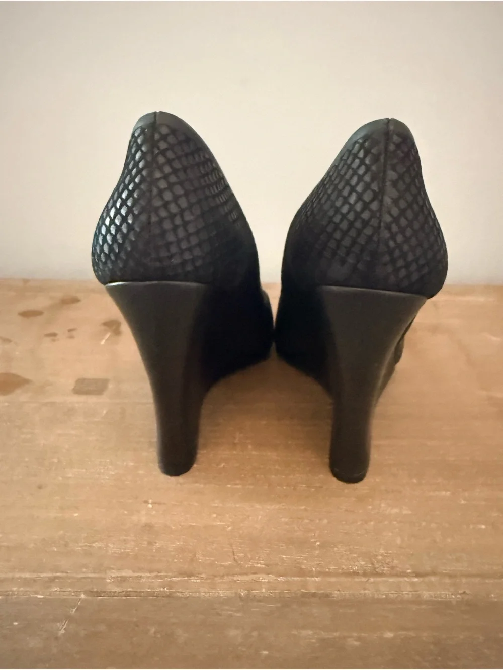 Steven by Steve Madden Black Snakeskin Pointed-Toe Pumps